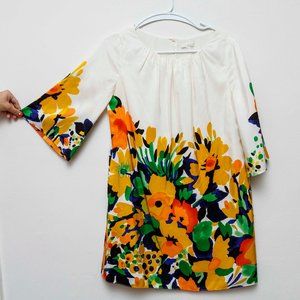 Shoshanna bell sleeve floral shift dress - size 8